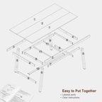 Table de salle à manger industrielle pour 4 à 6 personnes, longue table de cuisine en bois de 160 cm avec cadre métallique robuste et finition grise - Table de comptoir rectangulaire 4 places
