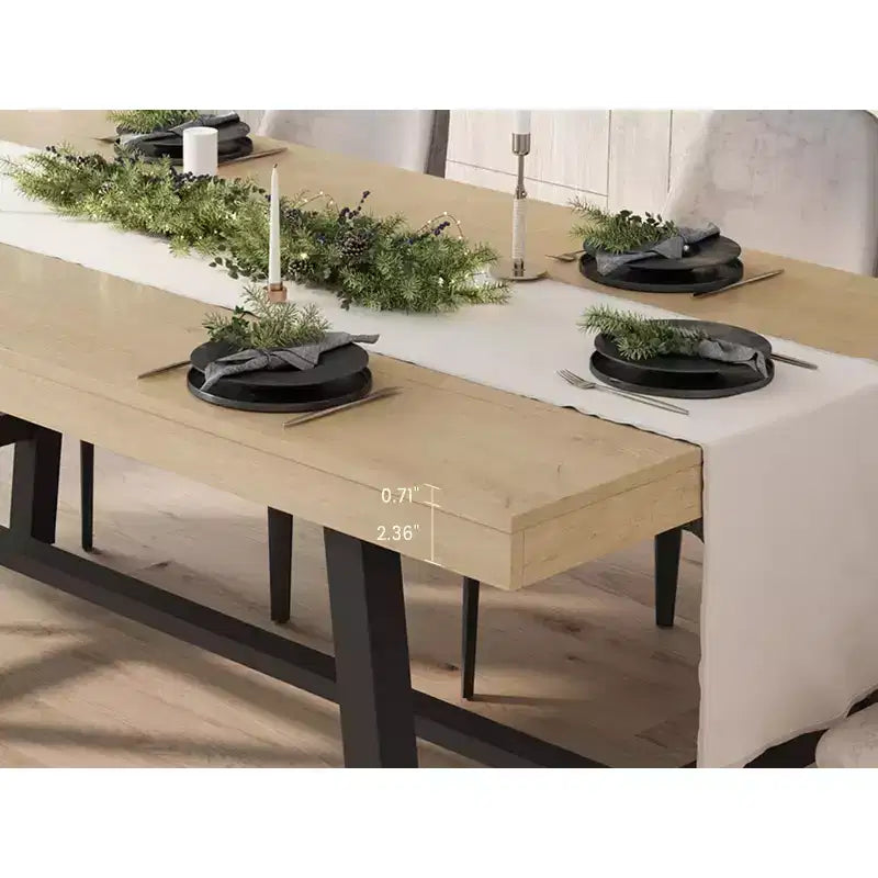 Table de salle à manger industrielle pour 4 à 6 personnes, longue table de cuisine en bois de 160 cm avec cadre métallique robuste et finition grise - Table de comptoir rectangulaire 4 places