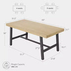 Table de salle à manger industrielle pour 4 à 6 personnes, longue table de cuisine en bois de 160 cm avec cadre métallique robuste et finition grise - Table de comptoir rectangulaire 4 places