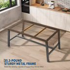 Table de salle à manger industrielle pour 4 à 6 personnes, longue table de cuisine en bois de 160 cm avec cadre métallique robuste et finition grise - Table de comptoir rectangulaire 4 places