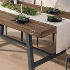 Table de salle à manger industrielle pour 4 à 6 personnes, longue table de cuisine en bois de 160 cm avec cadre métallique robuste et finition grise - Table de comptoir rectangulaire 4 places