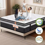 14 King Mattress, Memory Foam Hybrid Mattress - Medium Firm Gel Infused, Cooling & Breathable, Pressure Relief, Motion Isolation