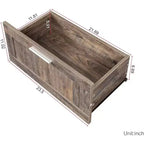 Meuble TV moderne minimaliste de 80 pouces avec 3 espaces de rangement ouverts, 3 tiroirs, meuble multimédia pour salon ou chambre, expresso