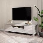 Meuble TV avec portes et placard, centre de divertissement, meuble TV pour téléviseurs jusqu'à 60 pouces, console TV pour salon, chambre à coucher