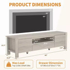 Meuble TV avec portes et placard, centre de divertissement, meuble TV pour téléviseurs jusqu'à 60 pouces, console TV pour salon, chambre à coucher