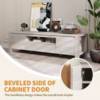 Meuble TV avec portes et placard, centre de divertissement, meuble TV pour téléviseurs jusqu'à 60 pouces, console TV pour salon, chambre à coucher