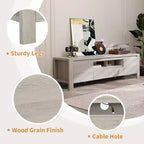Meuble TV avec portes et placard, centre de divertissement, meuble TV pour téléviseurs jusqu'à 60 pouces, console TV pour salon, chambre à coucher