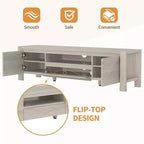 Meuble TV avec portes et placard, centre de divertissement, meuble TV pour téléviseurs jusqu'à 60 pouces, console TV pour salon, chambre à coucher