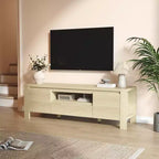 Meuble TV avec portes et placard, centre de divertissement, meuble TV pour téléviseurs jusqu'à 60 pouces, console TV pour salon, chambre à coucher