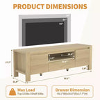 Meuble TV avec portes et placard, centre de divertissement, meuble TV pour téléviseurs jusqu'à 60 pouces, console TV pour salon, chambre à coucher
