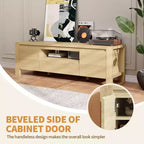 Meuble TV avec portes et placard, centre de divertissement, meuble TV pour téléviseurs jusqu'à 60 pouces, console TV pour salon, chambre à coucher