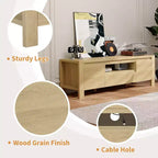 Meuble TV avec portes et placard, centre de divertissement, meuble TV pour téléviseurs jusqu'à 60 pouces, console TV pour salon, chambre à coucher