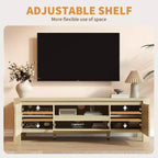 Meuble TV avec portes et placard, centre de divertissement, meuble TV pour téléviseurs jusqu'à 60 pouces, console TV pour salon, chambre à coucher