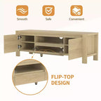Meuble TV avec portes et placard, centre de divertissement, meuble TV pour téléviseurs jusqu'à 60 pouces, console TV pour salon, chambre à coucher