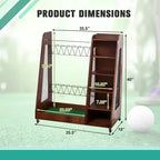 Organisateur de sac de golf pour garage, support de rangement pour clubs de golf en bois de qualité supérieure pouvant accueillir 2 sacs de golf, organisateur de coffre de golf pour garage, abri de club, sous-sol
