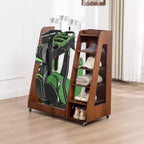 Organisateur de sac de golf pour garage, support de rangement pour clubs de golf en bois de qualité supérieure pouvant accueillir 2 sacs de golf, organisateur de coffre de golf pour garage, abri de club, sous-sol