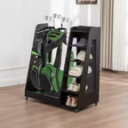 Organisateur de sac de golf pour garage, support de rangement pour clubs de golf en bois de qualité supérieure pouvant accueillir 2 sacs de golf, organisateur de coffre de golf pour garage, abri de club, sous-sol