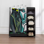 Golf Bag Organizer for Garage, Premium Wooden Golf Clubs Storage Rack Fit 2 Golf Bags, Golf Trunk Organizer for Car Garage Club Shed Basement
