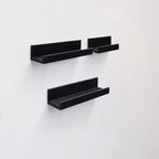 Étagère flottante noire 18.11 C avec support invisible pour montage mural en bois, parfaite pour la décoration de salle de bain/chambre/cuisine ou pour exposer des livres/plantes, facile à installer.