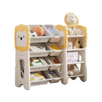 Bibliothèque pour enfants et rangement de jouets, organiseurs de jouets à 4 niveaux avec 8 bacs de rangement amovibles, organisateur de rangement de jouets pour enfants pour salle d'étude, chambre à coucher, chambre d'enfant