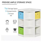 Meuble de rangement pour enfants, Organiseur de jouets avec casiers, Étagère à livres avec trois paniers pour salle de jeux, chambre, salon, blanc