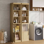 Meuble de rangement de salle de bain haut et étroit de 177,8 cm avec porte et étagères ouvertes, meuble de rangement étroit autoportant pour petits espaces, cuisine, salon