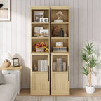 Meuble de rangement de salle de bain haut et étroit de 177,8 cm avec porte et étagères ouvertes, meuble de rangement étroit autoportant pour petits espaces, cuisine, salon