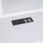 Lit plateforme en bois King Size avec tête de lit multi-rangements, USB et tiroirs
