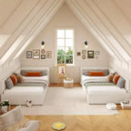 Lit de repos double avec barrières de sécurité, cadre de lit d'angle en velours avec tête de lit pour chambre d'enfant