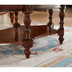 Table basse élégante en bois massif avec plateau en verre