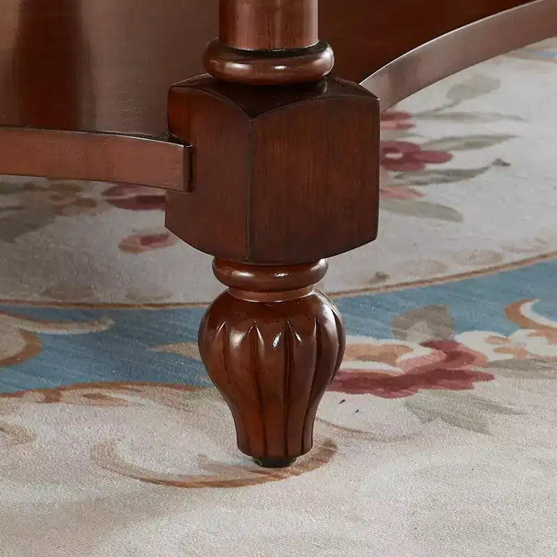 Table basse élégante en bois massif avec plateau en verre