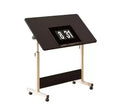 Petit bureau debout réglable en hauteur, MDF+Tube d'acier, pliable et portable avec roulettes pour petit espace de bureau à domicile, noir