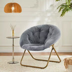 TUYOHW Modern Accent Living Room Chair,Faux Fur Upholstered Armchair with Sturdy Frame,Foldable Accent Chairs for Living Room,Bedroom,Office