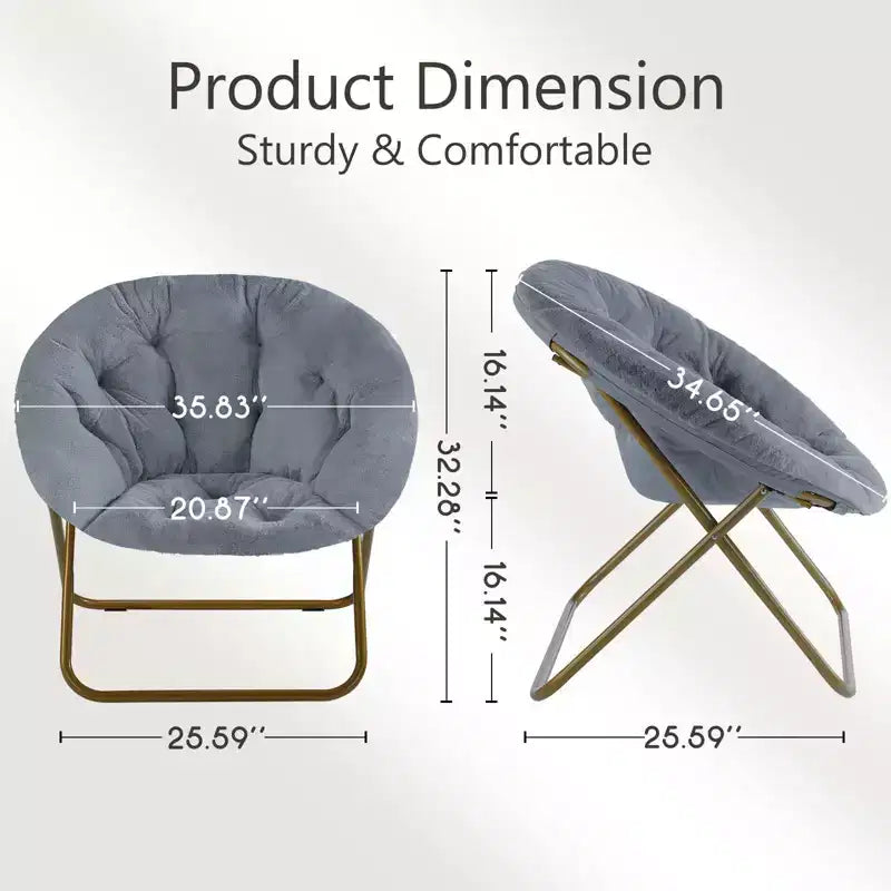 Fauteuil de salon moderne, Fauteuil capitonné en fausse fourrure avec cadre robuste, Fauteuils pliants pour salon, chambre, bureau
