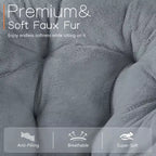 Fauteuil de salon moderne, Fauteuil capitonné en fausse fourrure avec cadre robuste, Fauteuils pliants pour salon, chambre, bureau