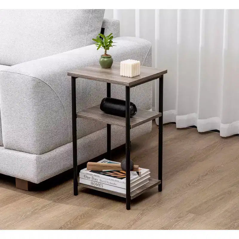 Table basse à hauteur réglable à 3 niveaux, table de chevet de rangement peu encombrante, antirouille