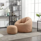 Canapé Poire en Mousse Haute Pression Fauteuil Poire Adulte avec Rembourrage en Mousse Compressée et Repose-Pieds