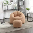 Canapé Poire en Mousse Haute Pression Fauteuil Poire Adulte avec Rembourrage en Mousse Compressée et Repose-Pieds