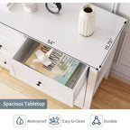 Commode à 6 tiroirs de 137 cm, armoire de rangement haute en bois avec tiroirs profonds pour chambre à coucher, salon et couloir