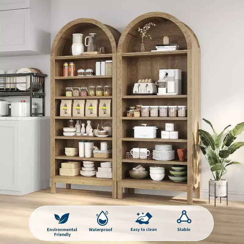 Meuble à chaussures, Armoire à chaussures haute 71 en bois à 7 niveaux avec étagères réglables, couleur chêne, pour entrée