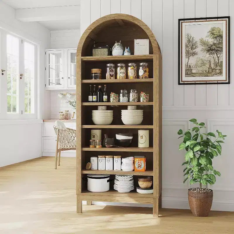 Meuble à chaussures, Armoire à chaussures haute 71 en bois à 7 niveaux avec étagères réglables, couleur chêne, pour entrée