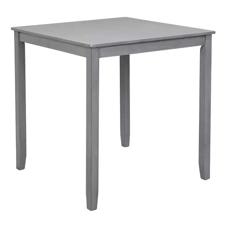 Table de salle à manger carrée en bois à hauteur de comptoir, Table de cuisine grise pour petit espace (table seule)