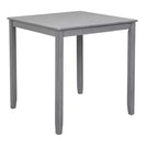 Table de salle à manger carrée en bois à hauteur de comptoir, Table de cuisine grise pour petit espace (table seule)