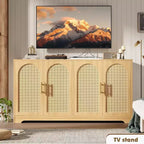 Buffet/Bahut 59" L, Grand Meuble de Rangement, Console Moderne & Meuble Bar pour Salon, Cuisine, Couloir, Salle à Manger, Entrée