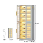 Meuble à chaussures autoportant avec portes en acrylique et lumières LED, organisateur de rangement de chaussures pour entrée