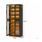 Meuble à chaussures autoportant avec portes en acrylique et lumières LED, organisateur de rangement de chaussures pour entrée