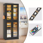 Meuble à chaussures autoportant avec portes en acrylique et lumières LED, organisateur de rangement de chaussures pour entrée