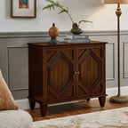 Meuble d'appoint géométrique 34", buffet de rangement moderne à 2 portes avec étagère réglable pour entrée, salon