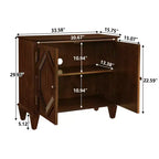 Meuble d'appoint géométrique 34", buffet de rangement moderne à 2 portes avec étagère réglable pour entrée, salon