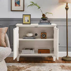 Meuble d'appoint géométrique 34", buffet de rangement moderne à 2 portes avec étagère réglable pour entrée, salon